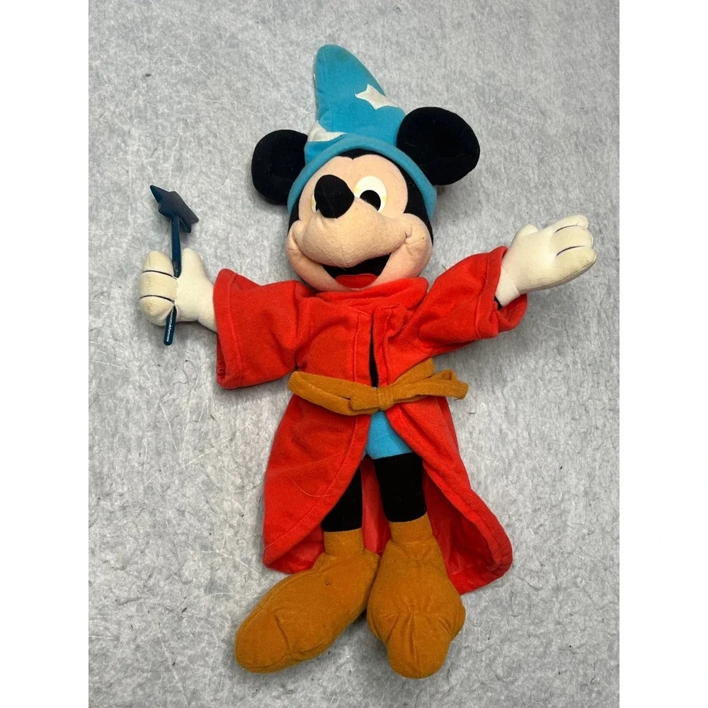 Vintage Disney Sorcerer Mickey Mouse Plush Fantasia Wizard 20 Inch Wand Hat‎